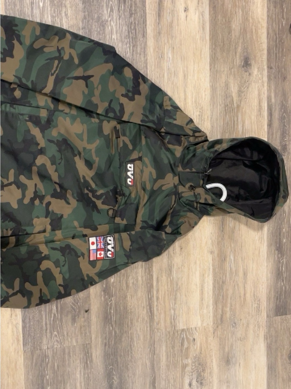 Camouflage ovo Hooded Rain Jacket - Green Camo